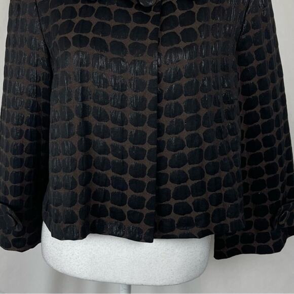 Christopher & Banks Black Brown Polka Dot Metallic Party Jacket NWOT Size L - Picture 4 of 12